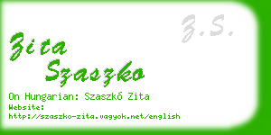 zita szaszko business card